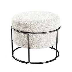 Pegane Tabouret coloris blanc en métal - L 60 x P 40 x H 70 cm 