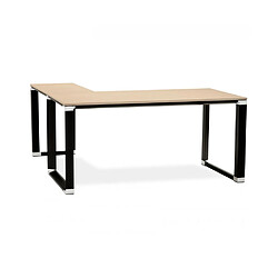 Mes Bureau d'angle 170x160x74 cm plateau naturel et pieds noir - SYRA