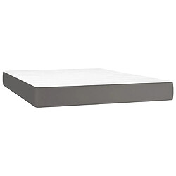 Acheter vidaXL Sommier à lattes de lit avec matelas Gris 140x200 cm Similicuir