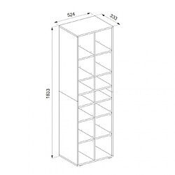 Mpc Etagère blanche 54,2 x 183,3 x 33,3 cm (LxHxP)