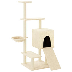 Arbre à chat avec griffoirs,niche pour chat en sisal crème 130,5 cm -MN18091