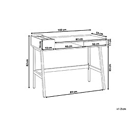 Beliani Bureau blanc/bois 100 x 55 cm PARAMARIBO