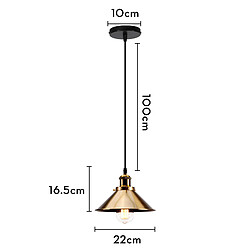 Stoex Lampes À Suspension Rétro Vintage Lustre 220Mm E27 (Or) Plafonnier Industriel Abat-Jour en Métal Pour Loft Restaurant Café Bar pas cher