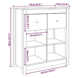 vidaXL Buffet Noir 70x35x80 cm Bois massif de pin pas cher