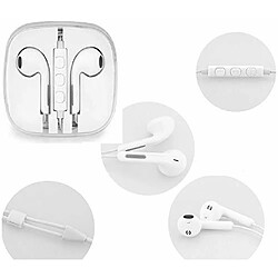 kit pieton + ecouteur + micro ozzzo blanc pour apple iphone se 