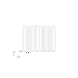 ML-Design Radiateur électrique blanc 780x600mm double couche + elément chauffant 300W ML-Design Radiateur à Panneaux Double Couche 600x780 mm, Blanc, Élément Électrique 300W, Raccordement Latéral, Radiateur Plat avec Tubes Ovales, Radiateur Horizontal de Salle de Bain, Kit de Montage