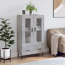 vidaXL Buffet haut gris béton 69,5x31x115 cm bois d'ingénierie