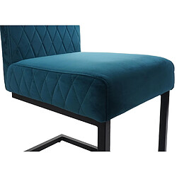 Acheter Mendler Lot de 2 chaises cantilever HWC-L15, chaise visiteur chaise de conférence, velours acier époxy ~ turqoise-bleu