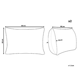 Avis Beliani Lot de 2 coussins d'extérieur à motif de feuilles vert et blanc 40 x 60 cm CALDERINA