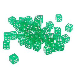 50pcs Dés Translucides D6 Dés à 6 Faces 12 Mm Pour Les Jeux De Société Party Green pas cher