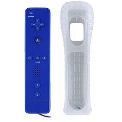 Lot de 2 Qumox Manette Wiimote bleu foncé - Wii Nunchunk - produit Compatible pour wii U wii mini