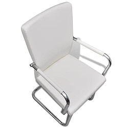 Avis Decoshop26 Lot de 2 chaises de salle à manger cuisine cantilever design moderne synthétique blanc CDS020301