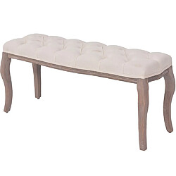 vidaXL Banc Lin Bois massif 110 x 38 x 48 cm Blanc crème 