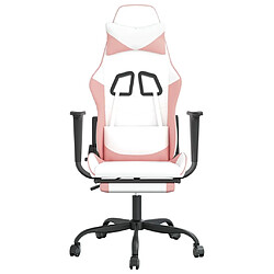 Acheter Maison Chic Chaise de jeu, Chaise gaming de massage avec repose-pied, Fauteuil gamer,Chaise de Bureau Blanc rose Similicuir -GKD11700