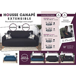 Avis The Home Deco Factory Housse extensible pour canapé 3 places - Noir - 230 x 85 cm