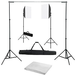 vidaXL Kit de studio photo avec boîtes à lumière et toile de fond