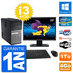 PC Tour Dell 9020 Ecran 22" Intel i3-4130 RAM 4Go Disque 1To Windows 10 Wifi · Occasion 