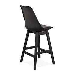 Acheter Mes Lot de 2 chaises de bar noires H65 cm avec pieds noirs - ELO