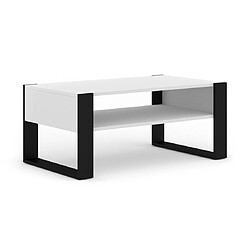 Bestmobilier Donnely - table basse - blanc et noir - 110 cm