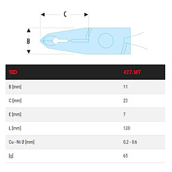 Pince coupante incline 30D microtech 120 mm - FACOM - 427.MT