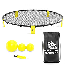 WOWSY Set de Smashball jaune 90cm avec 3 ballons, une pompe et un sac de transport