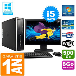 PC HP Compaq 8300 SFF Core I5-3470 Ram 8Go Disque 500 Go Wifi W7 Ecran 27" · Occasion 