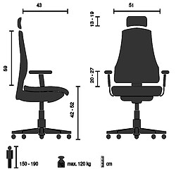 Acheter Chaise de bureau / chaise pivotante MIKEO G assise tissu / dossier maille gris hjh OFFICE