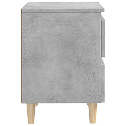 Acheter Maison Chic Table de chevet avec pieds en pin, Table de Nuit Gris béton 40x35x50 cm