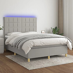 Sommier à lattes,Cadre à lattes de lit et matelas et LED pour Adulte Gris clair 140x190 cm -MN50830