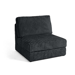 Lisa Design Jasper - module d'assise sans accoudoirs - en fausse fourrure côtelée Jasper - module d'assise sans accoudoirs - en fausse fourrure côtelée - Gris Anthracite