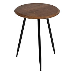 BigBuy Home Table d'appoint LAGOM Noir Naturel Fer Bois d'hévéa 40 x 40 x 50 cm 