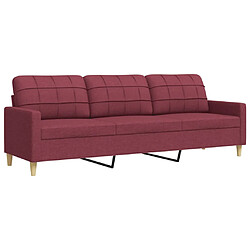 vidaXL Canapé à 3 places Rouge bordeaux 210 cm Tissu