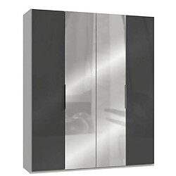 Inside 75 Armoire penderie LISEA 2 portes verre anthracite 2 portes miroir 200 x 236 cm HT 