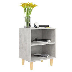 Avis Maison Chic Table de chevet,Table de nuit,Table d'appoint pour salon avec pieds en bois Gris béton 40x30x50 cm -MN83272