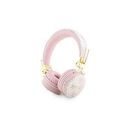 Guess Maroquinerie Guess Casque Audio Bluetooth 5.3 Compatible Siri Certifié IPX4 Motif 4G Rose 