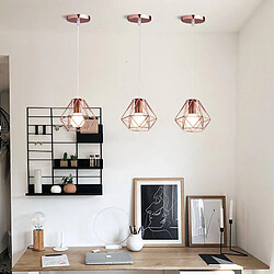 Stoex Plafonnier Rétro Suspension Luminaire D'Intérieur Vintage Or Rose Suspension Lustre Fer Métallique , Pour Bureau, Salle À Manger