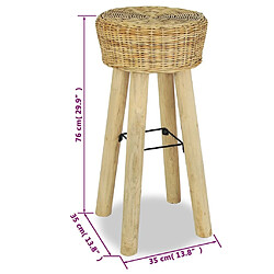 Acheter vidaXL Tabourets de bar lot de 2 rotin naturel