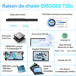 DOOGEE T20S 10.4" Tablette tactile - 8/128Go - dual sim 4G - WIFI -Vert