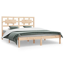 Maison Chic Lit Moderne Chambre - Cadre/structure de lit pour adulte Bois de pin massif 140x200 cm -MN56496