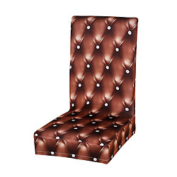 Housse Extensible élastique Amovible Chaise De Salle à Manger Courte Couverture-brun Housse de protection lavable