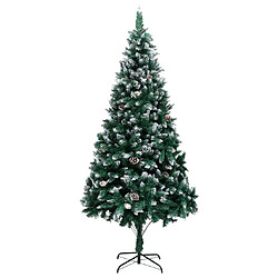 vidaXL Sapin de Noël avec pommes de pin et neige blanche 240 cm 