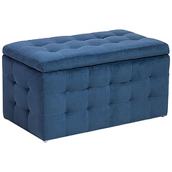 Beliani Coffre de rangement chesterfield bleu foncé MICHIGAN