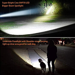 BESTA Lampe de Poche LED Ultra Puissante USB Rechargeable Lampe Torche Grande 4 Batterie 10000mah Super Brillante Haute 6000 Lumens Longue Portée, pour Ménage Camping Urgence