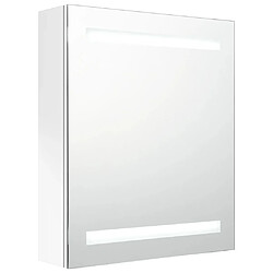 Maison Chic Armoire de salle de bain,Meuble de rangement,Meuble haut à miroir LED blanc brillant 50x14x60cm -GKD176023