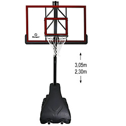 Swager Panier de Basketball Pro Deluxe Platinium sur Pied et Mobile, Hauteur Réglable de 2,30m à 3,05m 