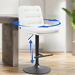 Non Tabouret de bar Damar simili cuir noir pas cher