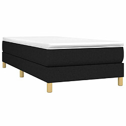 Avis Maison Chic Lit Adulte - Lit simple Lit à sommier tapissier et matelas moelleux - Meuble de Chambre - Noir 80x200 cm Tissu -MN16225