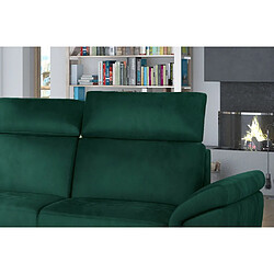 VENESETTI Canapé d'angle convertible en tissu velours Prestige, vert, 5 places, angle gauche (vu de face) - TRESOR pas cher