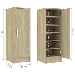 vidaXL Armoire à chaussures Chêne Sonoma 32x35x92 cm Bois d’ingénierie pas cher