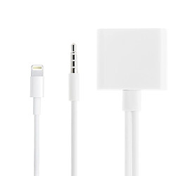 Wewoo Adaptateur blanc pour iPhone 6 et 6 Plus, 5, iPad mini / mini 2 Retina, iTouch 5 Convertisseur de câble audio 2 en 1 30 broches vers Lightning + 3,5 mm, pas compatible avec iOS 10.3.1 ou supérieur,